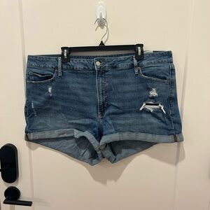 Old Navy Blue Distressed Jean Shorts